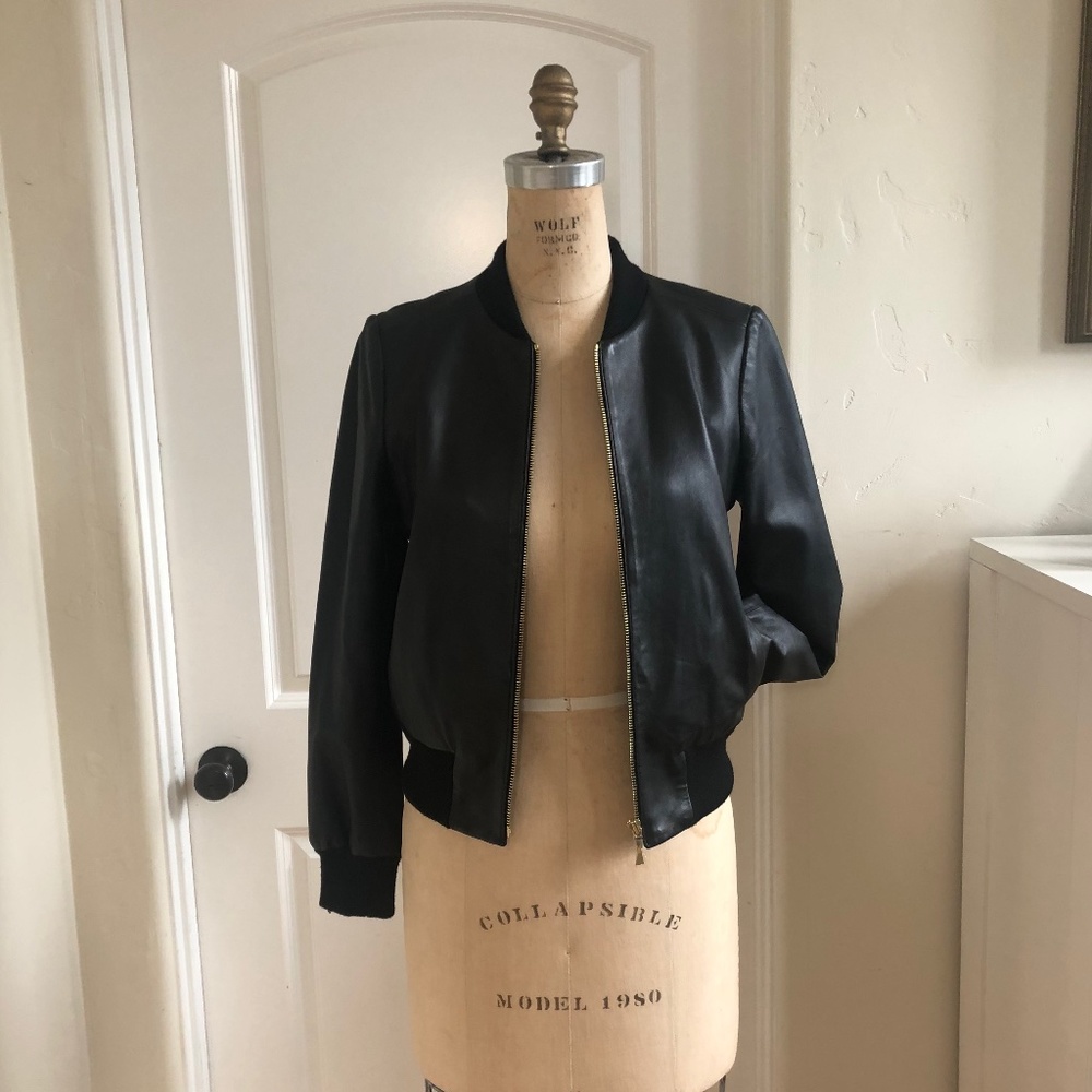 Kate Spade Leather Bomber Jacket - Picture 2 of 5